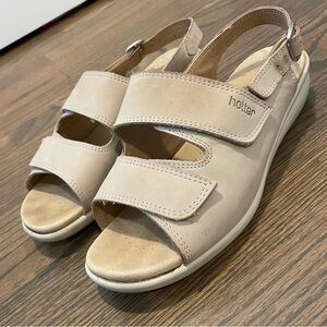 Hotter Easy Womens Beige Slingback Comfort Sandal Open Toe Adjustable US 9